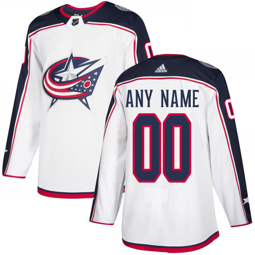 Men's Columbus Blue Jackets White Custom Name Number Size NHL Stitched Jersey